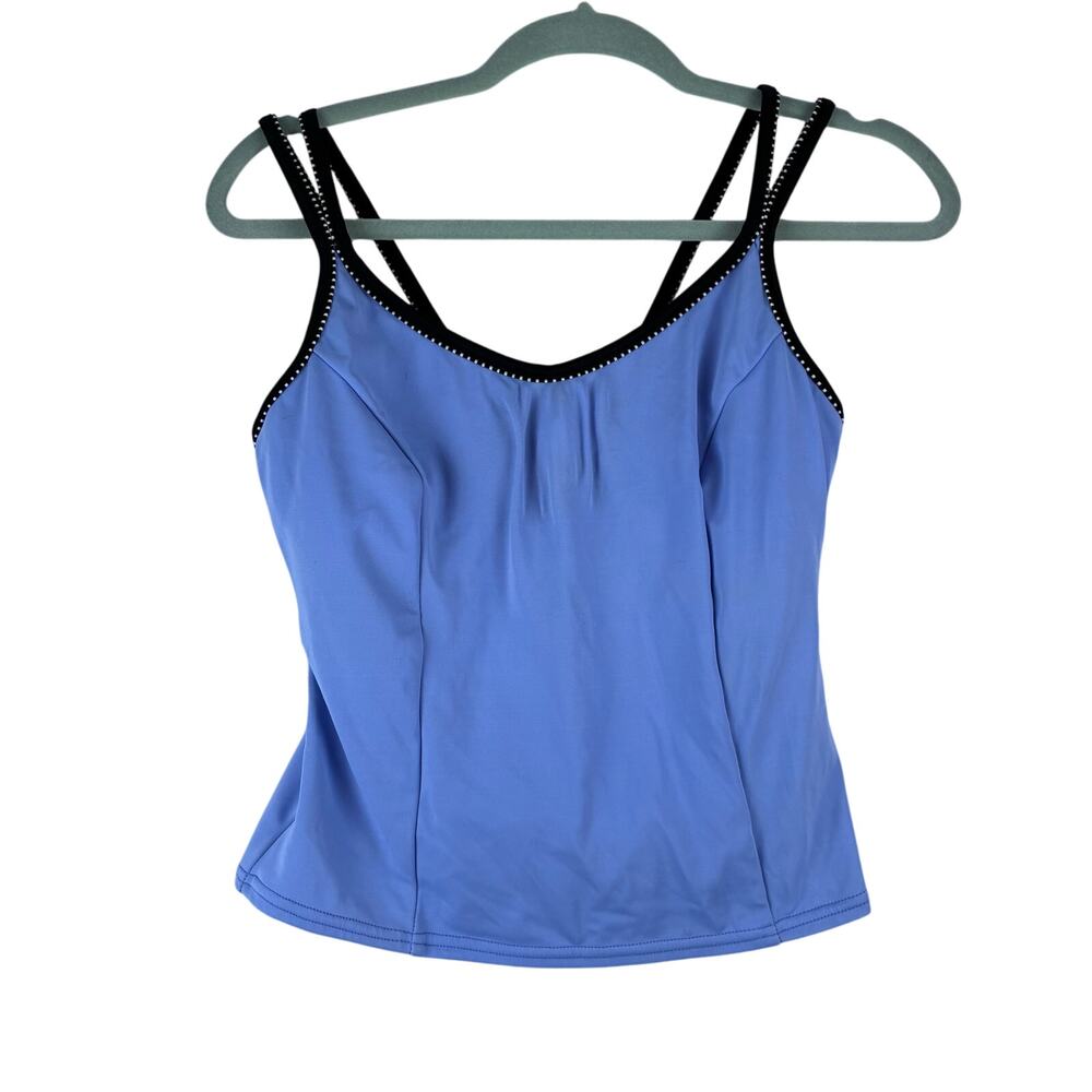 Miraclesuit Tankini Top Swimsuit Women's 8D Slate Blue Sporty Athletic Pool Prep